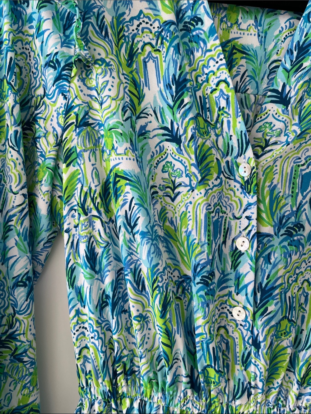 Lilly Pulitzer Blue & Green Printed Dress - Picture 4 of 4